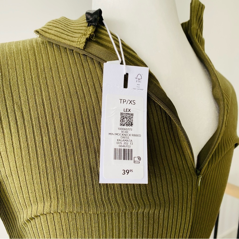 Mock Neck Ribbed Dress - Picture 6 of 8